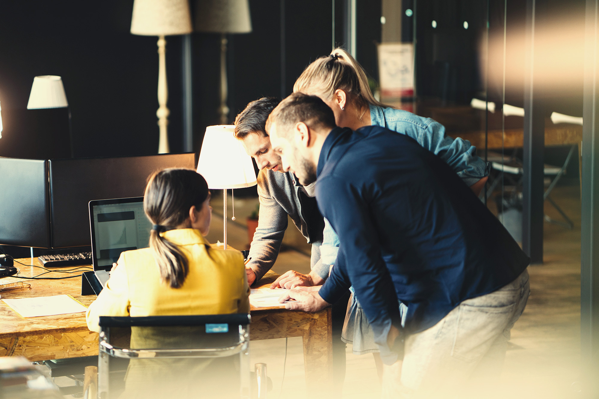 Woman sitting in chair explains new strategy changing