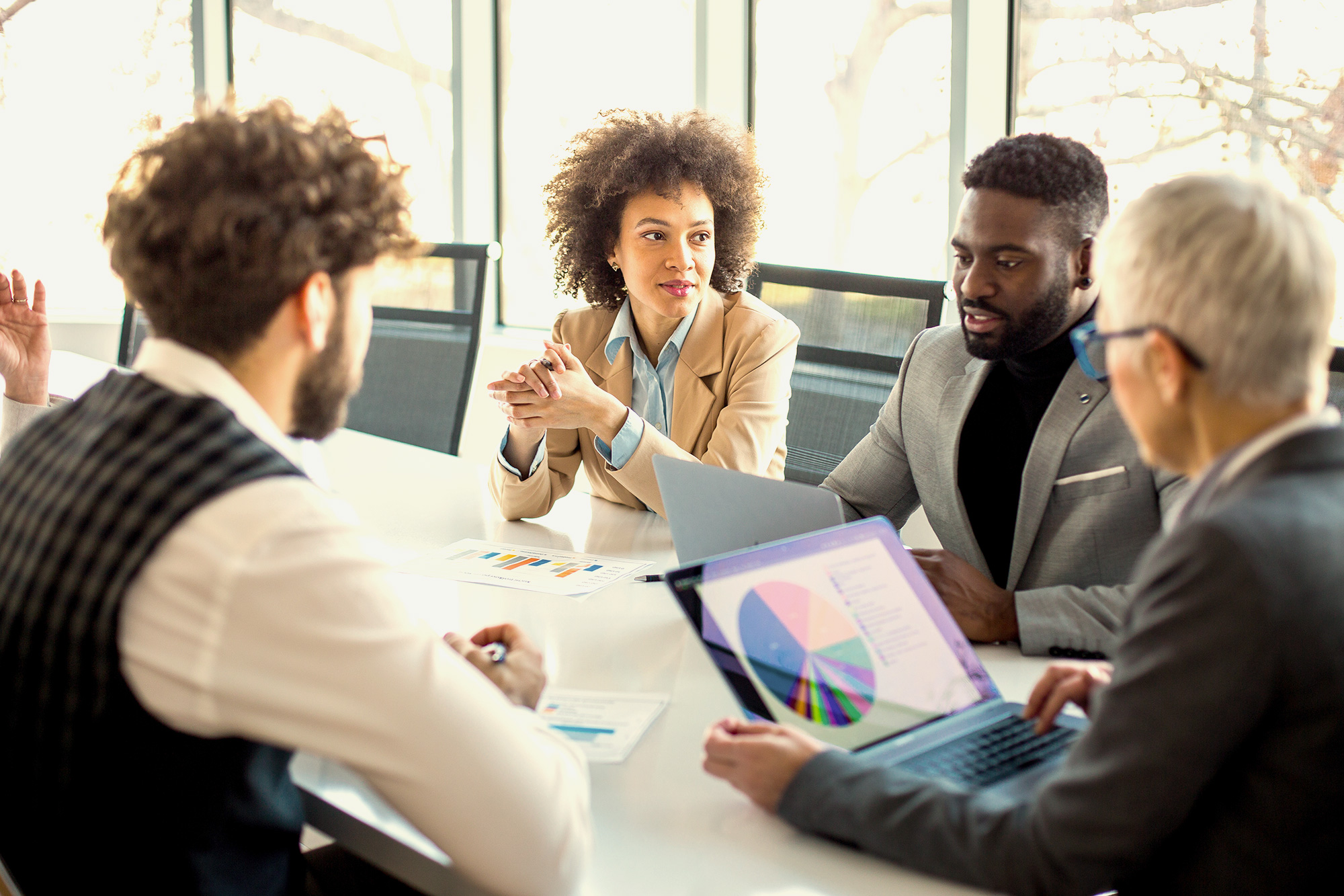 Business people in a meeting.